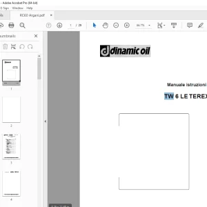 Dinamic Oil TW 6 LE TEREX & TW 4 LE TEREX Manuale istruzioni - PDF