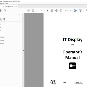 Ditch Witch JT Display Operator’s Manual - PDF DOWNLOAD