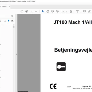 Ditch Witch JT100 Mach 1All Terrain Betjeningsvejledning PDF