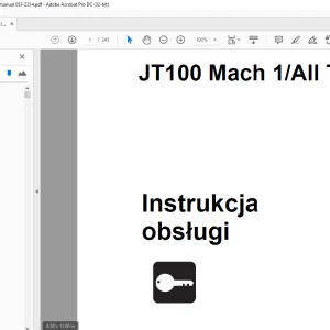 Ditch Witch JT100 Mach 1All Terrain Instrukcja obsługi - PDF
