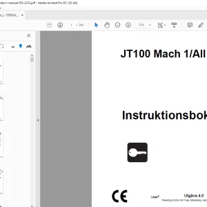 Ditch Witch JT100 Mach 1All Terrain Instruktionsbok (Russian)