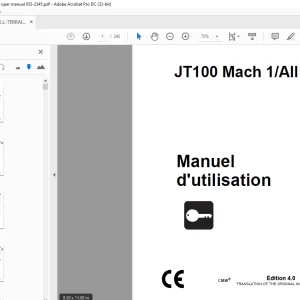 Ditch Witch JT100 Mach 1/All Terrain Manuel d'utilisation