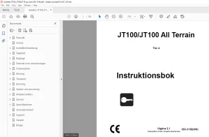 Ditch Witch JT100/JT100 All Terrain Tier 4 Instruktionsbok - PDF