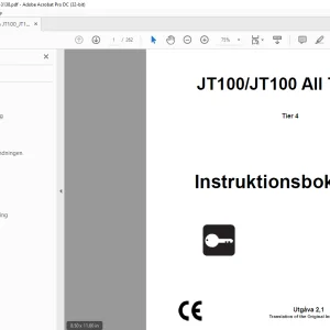 Ditch Witch JT100/JT100 All Terrain Tier 4 Instruktionsbok - PDF