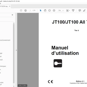 Ditch Witch JT100/JT100 All Terrain Tier 4 Manuel d’utilisation - PDF