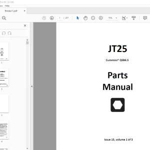 Ditch Witch JT25 Cummins QSB4.5 Parts Manual Vol1&3