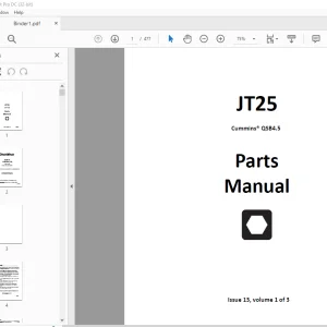 Ditch Witch JT25 Cummins® QSB4.5 Parts Manual Vol1&VOL3