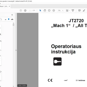 Ditch Witch JT2720 „Mach 1“ / „All Terrain“ Operatoriaus instrukcija