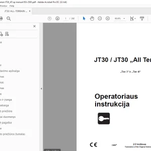 Ditch Witch JT30  JT30 All Terrain Tier 3“ ir „Tier 4i Operatoriaus instrukcija