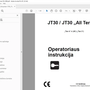 Ditch Witch JT30  JT30 „All Terrain“ operatoriaus instrukcija - PDF
