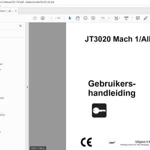 Ditch Witch JT3020 Mach 1/All Terrain Gebruikershandleiding