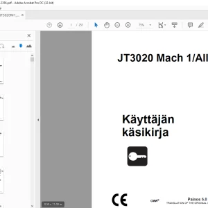 Ditch Witch JT3020 Mach 1All Terrain Käyttäjän käsikirja- PDF
