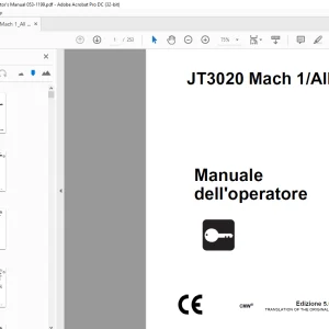 Ditch Witch JT3020 Mach 1/All Terrain Manuale dell'operatore