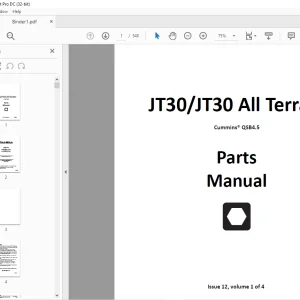 Ditch Witch JT30/JT30 All Terrain Cummins® QSB4.5 Parts Manual Vol 1 & 4