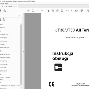 Ditch Witch JT30 JT30 All Terrain Silniki Tier 4 i LRC (Tier 3) Instrukcja obsługi