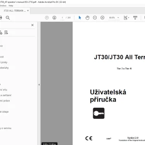 Ditch Witch JT30/JT30 All Terrain Tier 3 a Tier 4i Uživatelská příručka