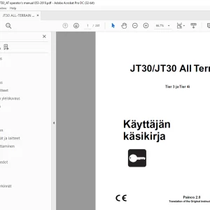 Ditch Witch JT30/JT30 All Terrain Tier 3 ja Tier 4i Käyttäjän käsikirja
