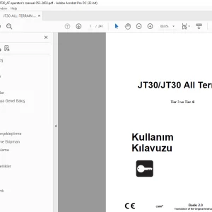 Ditch Witch JT30/JT30 All Terrain Tier 3 ve Tier 4i Kullanım Kılavuzu