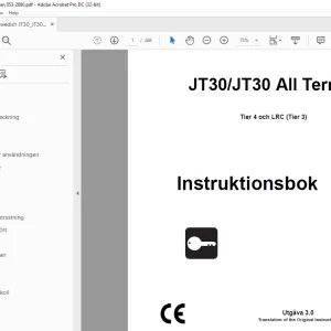 Ditch Witch JT30 JT30 All Terrain Tier 4 och LRC (Tier 3) Instruktionsbok