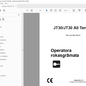 Ditch Witch JT30 JT30 All Terrain Tier 4 un LRC (Tier 3) Operatora rokasg