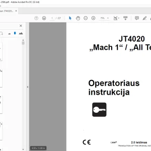 Ditch Witch JT4020 Mach 1 All Terrain“ Operatoriaus instrukcija - PDF