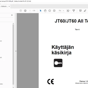 Ditch Witch JT60 JT60 All Terrain Tier 4 Käyttäjän käsikirja PDF