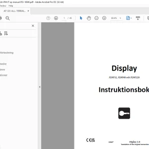 Ditch Witch JTAT32, JTAT40 och JTAT120 Display Instruktionsbok - PDF
