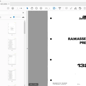 Fiat Somea 1320 Ramasseuse Presse Manuel De Pieces - PDF