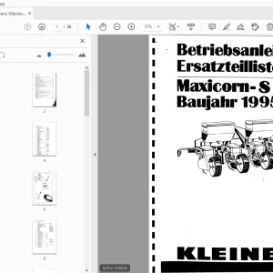 Franz Kleine Maxicorn-S Baujahr 1995 Betriebsanléitung Ersatzteil-Liste - PDF
