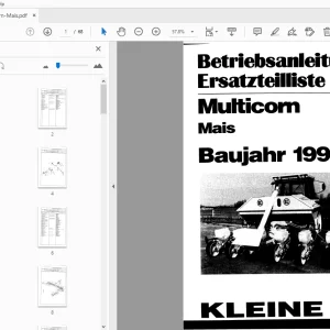 Franz Kleine Multicorn-Mais Baujahr 1994 Betriebsanléitung Ersatzteil-Liste - PDF