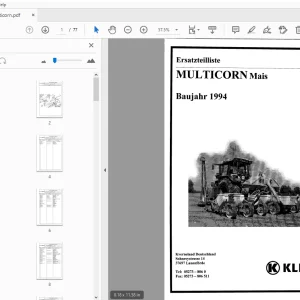 Franz Kleine Multicorn-Mais Baujahr 1994 Ersatzteilliste - PDF