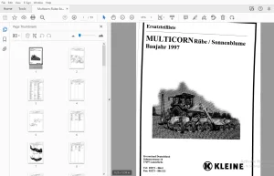 Franz Kleine Multicorn Rube/Sonnenblume Baujahr 1997 Ersatzteilliste - PDF