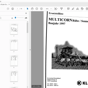 Franz Kleine Multicorn Rube/Sonnenblume Baujahr 1997 Ersatzteilliste - PDF