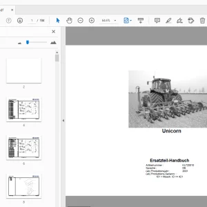 Franz Kleine Unicorn Ersatzteil Handbuch - PDF
