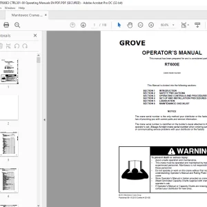 Grove Crane RT600E Operator Manual  PDF
