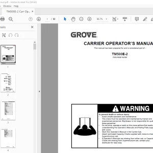 Grove Crane TM500E-2 Carrier Operator's Manual - PDF DOWNLOAD