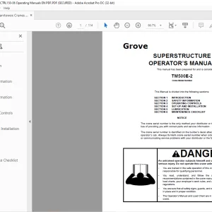 Grove Crane TM500E-2 Operators Manual - PDF DOWNLOAD