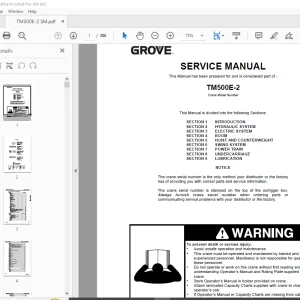 Grove Crane TM500E-2 Service Manual 151-00 - PDF DOWNLOAD