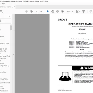 Grove Crane TM800E Operators Manual - PDF DOWNLOAD