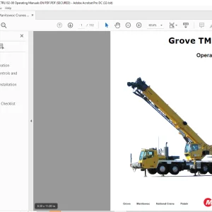 Grove Crane TMS700E Operator Manual  - PDF DOWNLOAD
