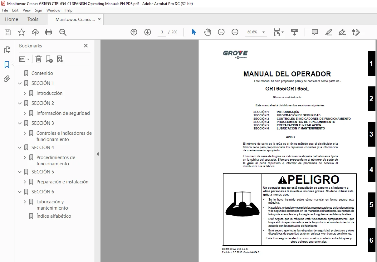 Grove GRT655/GRT655L Manual del operador - PDF - Image 3