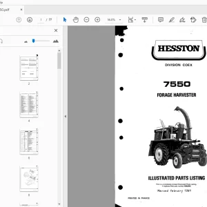 HESSTON 7550 FORAGE HARVESTER PARTS MANUAL - PDF