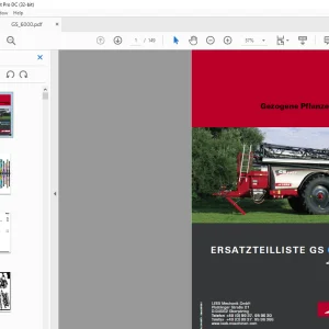HORSCH Gezogene Pflanzenschutzspritze GS 6000 ERSATZTEILLISTE Manual