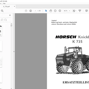 HORSCH Knicklenker K735 ERSATZTEILLISTE Manual  - PDF DOWNLOAD