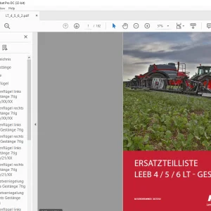 HORSCH LEEB 4 / 5 / 6 LT - GESTÄNGE Ersatzteilliste Manual