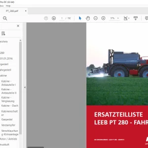 HORSCH Lee b PT 280 - Fahrgestell Ersatzteilliste Manual - PDF DOWNLOAD