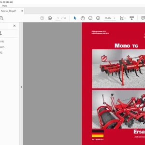HORSCH Mono TG Ersatzteilliste Manual - PDF DOWNLOAD