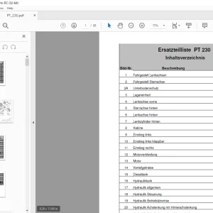 HORSCH Pflege-Trac PT 150 Ersatzteilliste & BETRIEBSANLEITUNG Manual