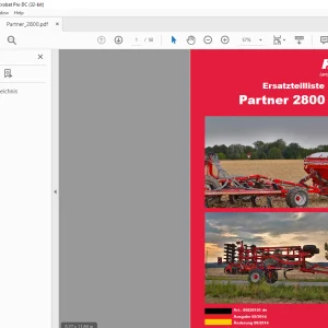 HORSCH Partner 2800 HT ERSATZTEILLISTE Manual -  PDF DOWNLOAD