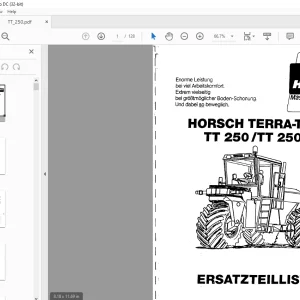 HORSCH TERRA-TRAC TT 250 / TT 250 V ERSATZTEILLISTE MANUAL